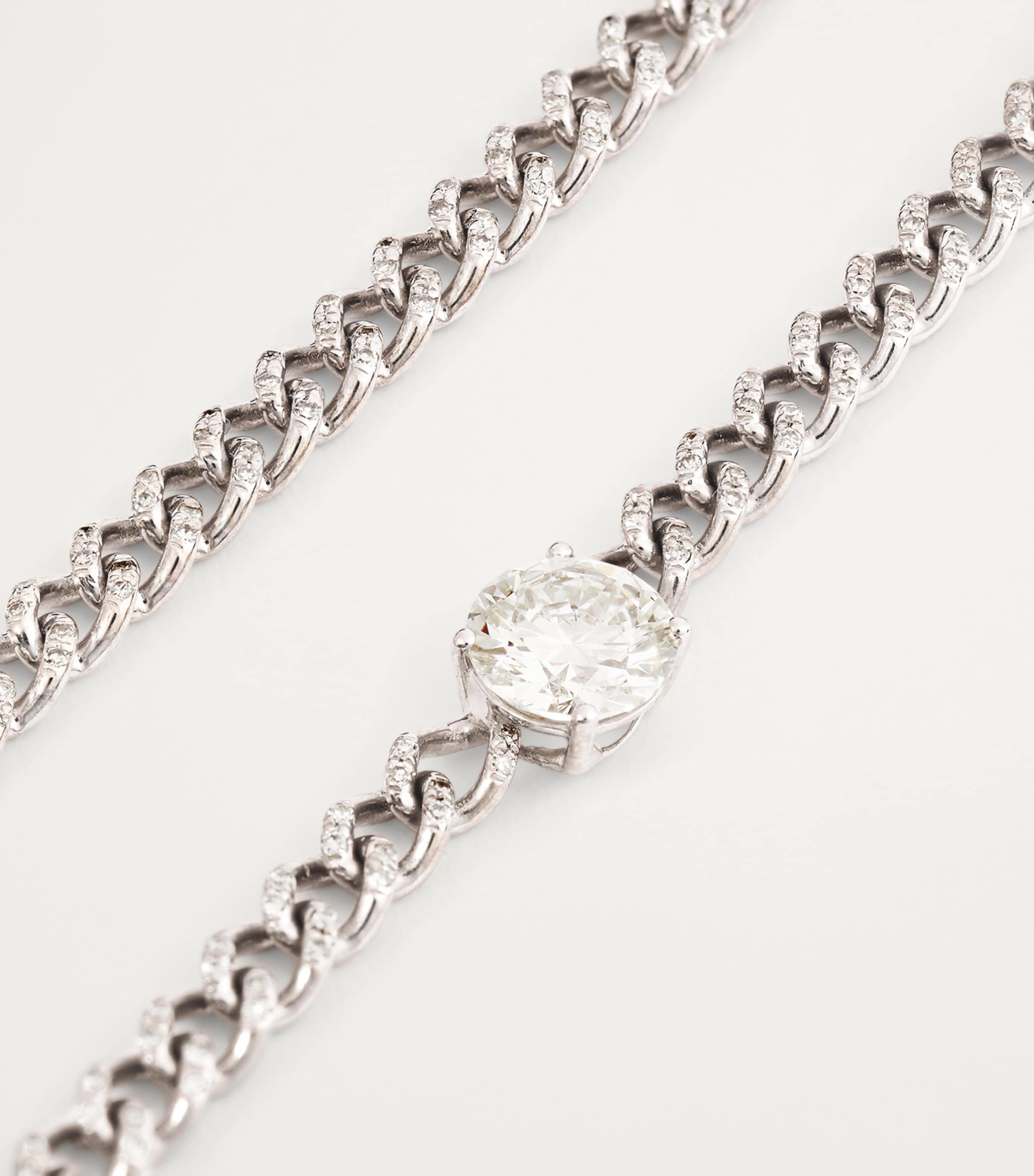 SHAY white gold diamond baby link choker necklace - British product