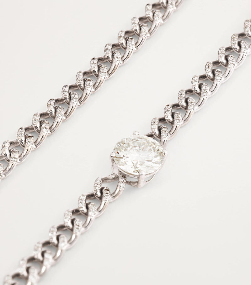SHAY white gold diamond baby link choker necklace - British product