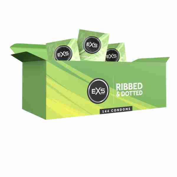 EXS textured condoms ribbed and dotted 144 pack - British product