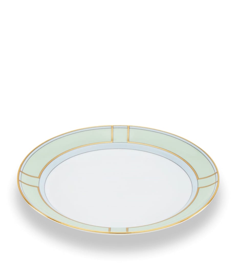 GINORI 1735 porcelain side plate in green 24cm, UK version