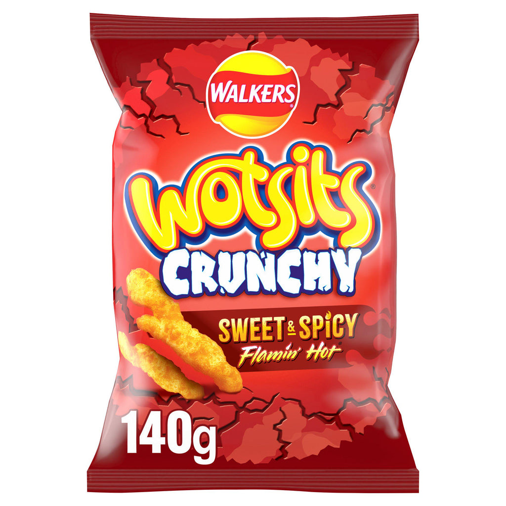 Walkers Wotsits Crunchy Sweet & Spicy Sharing Snacks Crisps 140g