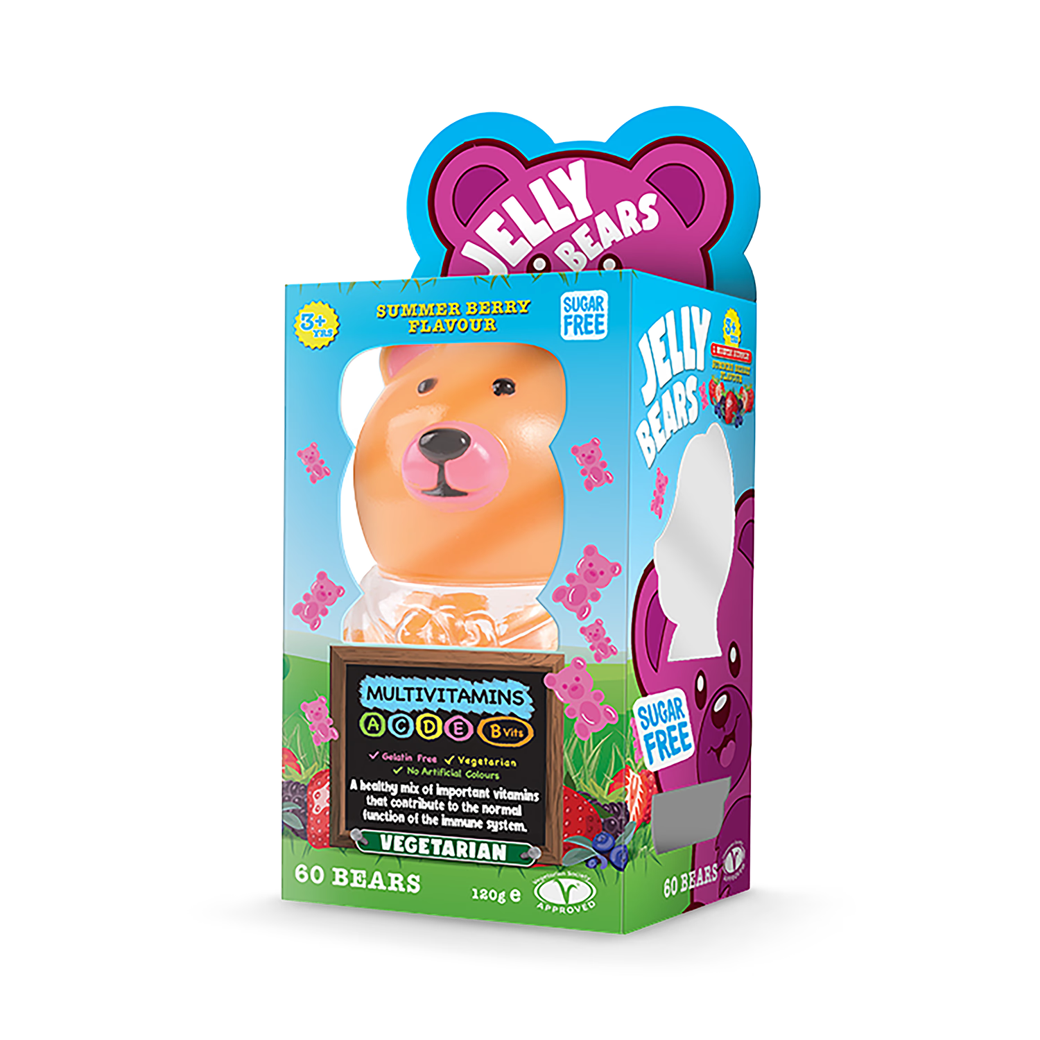 Mill House Bears multivitamin gummy bears summer berry 60 count, UK version