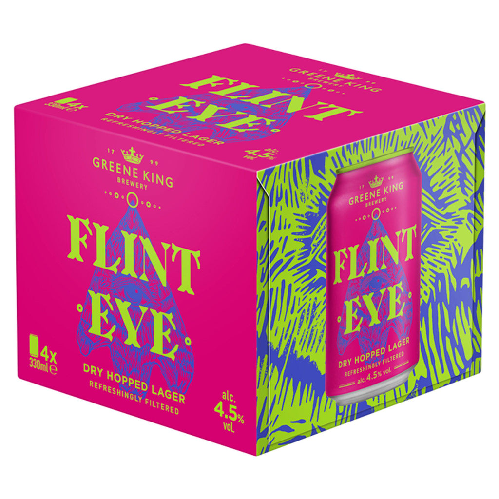 Greene King Flint Eye Dry Hopped Lager Craft Beer Cans 4x330ml