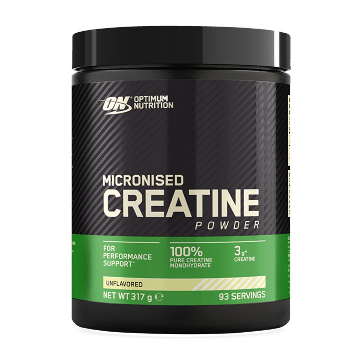 Optimum Nutrition micronised creatine monohydrate unflavoured powder 317g, imported from the UK