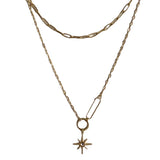 Luxe Tones Sahara 18k gold plated double layer necklace, UK version