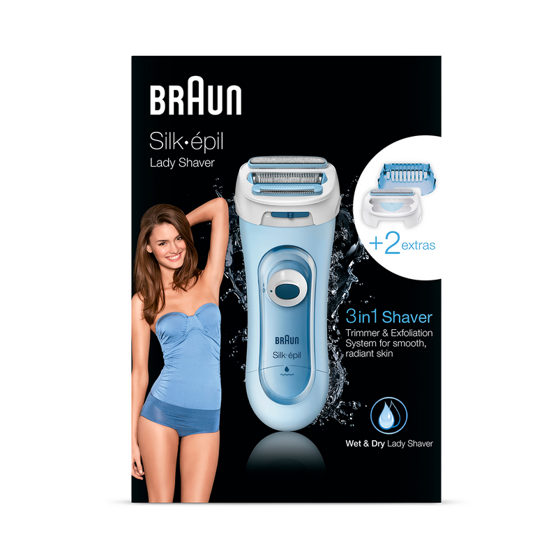 Braun Silk-épil Lady Shaver blue 3-in-1 wet dry electric shaver, UK version