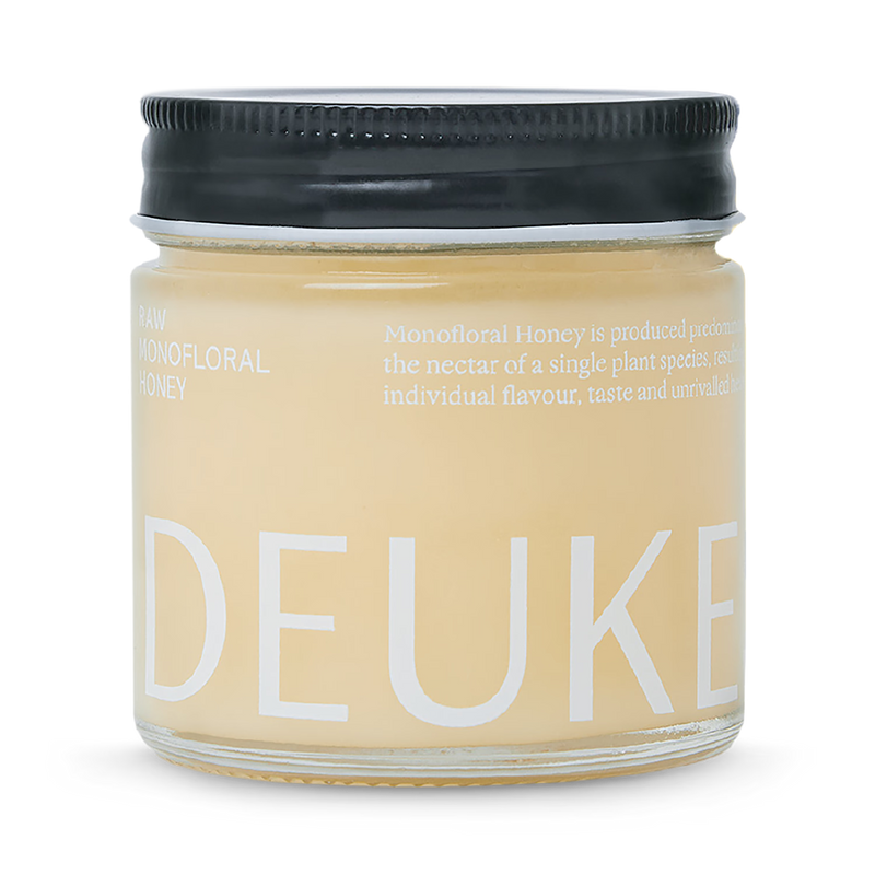 Deukes raw monofloral rapeseed honey 250g, UK version