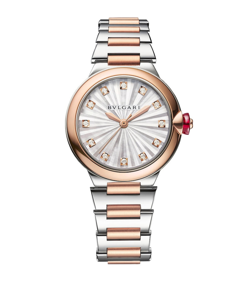Bvlgari Lvcea rose gold diamond watch 33mm, UK version