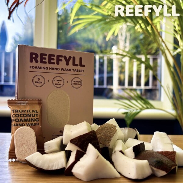 Reefyll foaming soap tablets tropical coconut 5 units imported from the UK