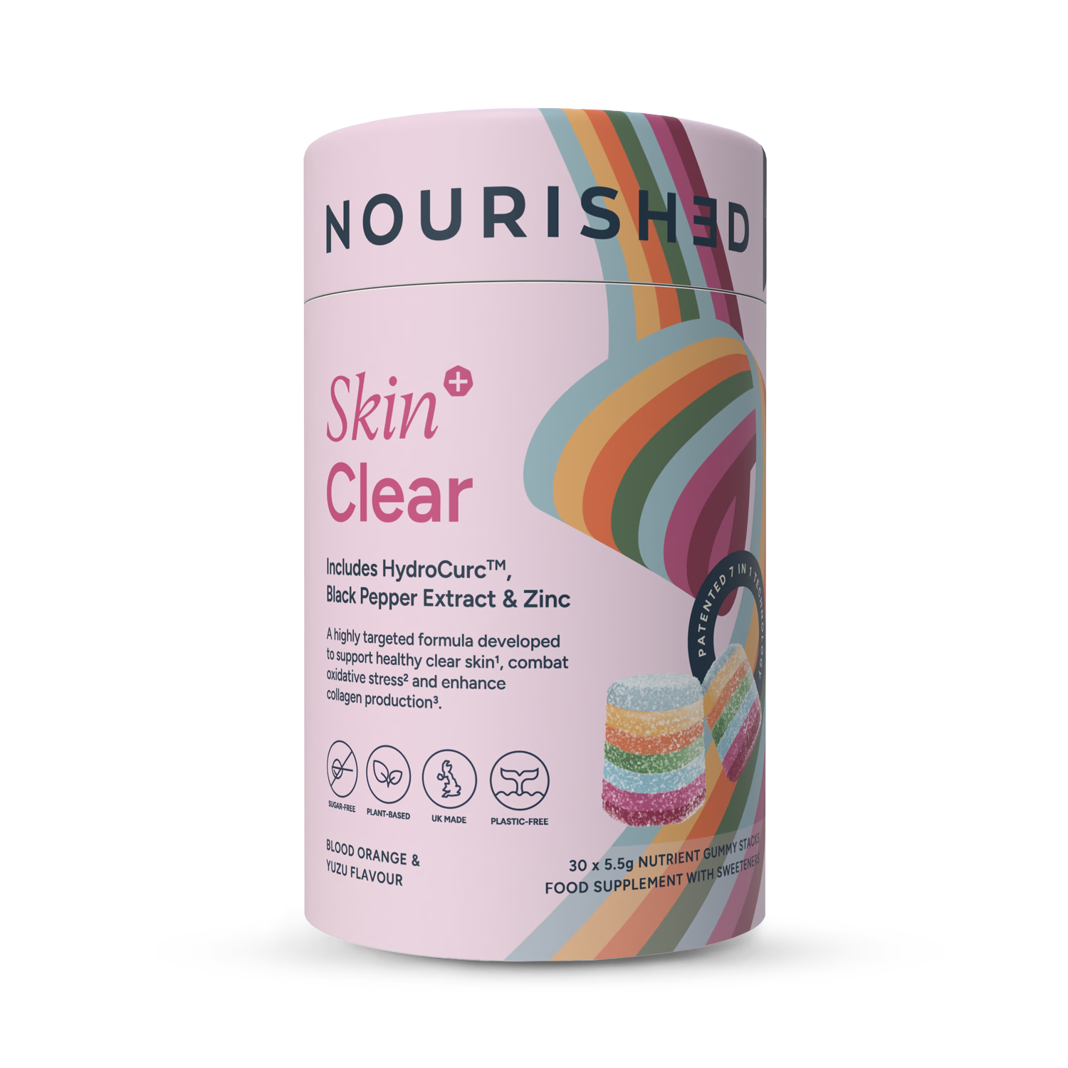 Nourished Skin+ Clear nutrient gummies 30 count, UK version