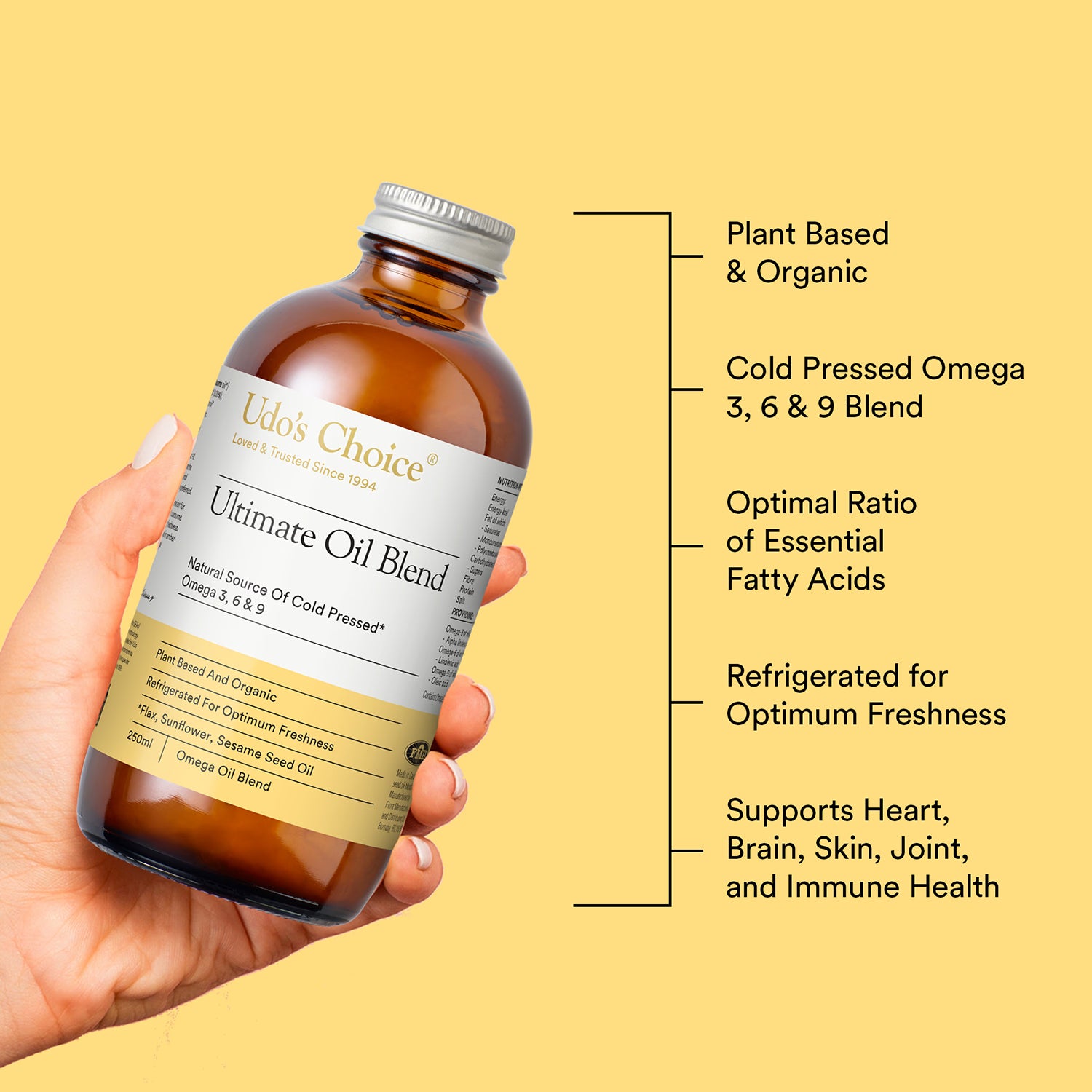 Udo's Choice organic omega 3-6-9 oil blend 250ml, UK version