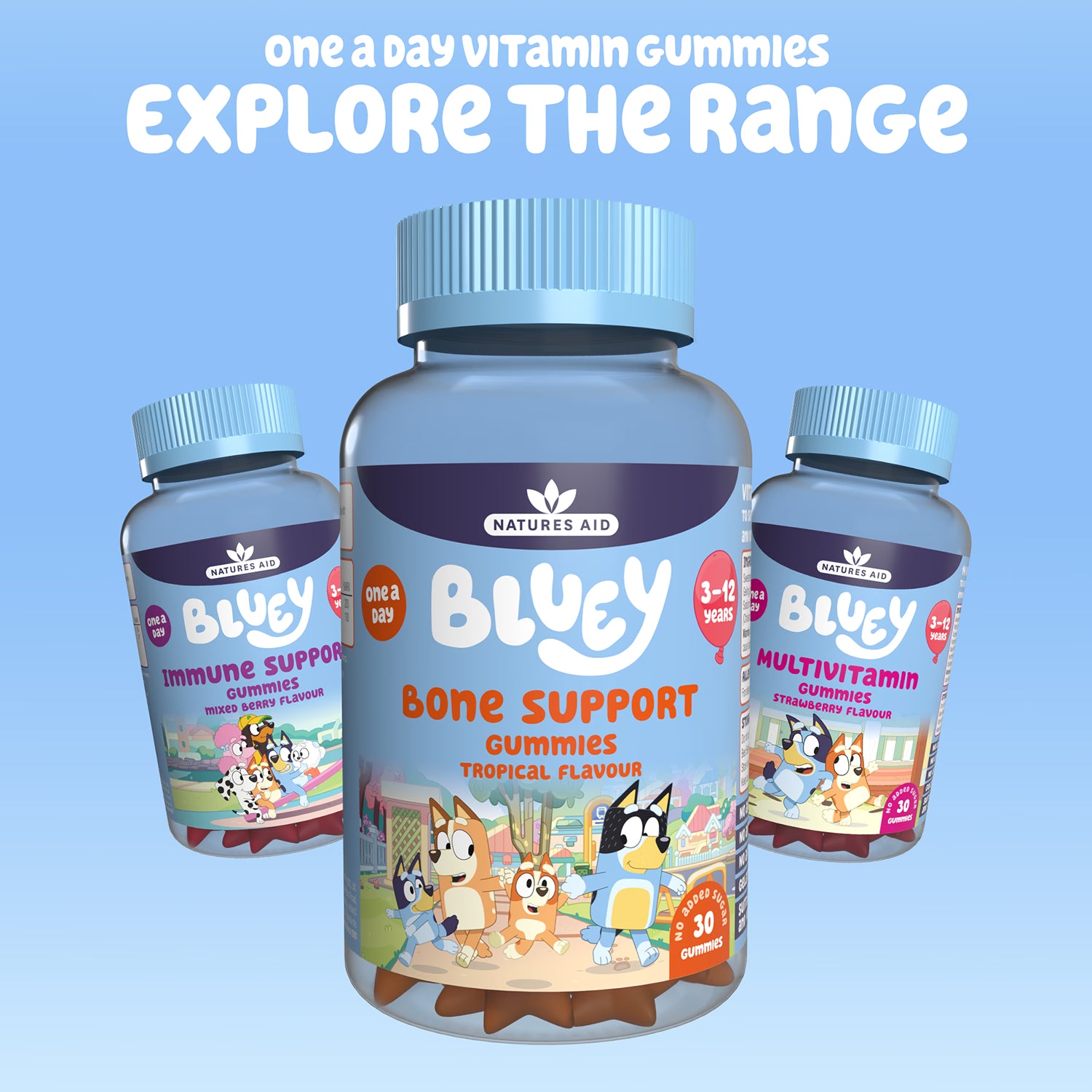 Bluey Bone Support Gummies Tropical Flavour 30 Gummies