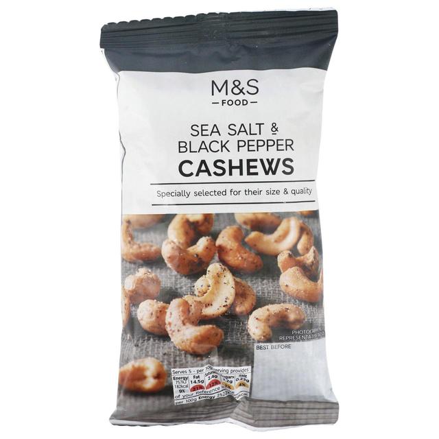 M&S Sea Salt & Black Pepper Cashews   150g GOODS M&S   