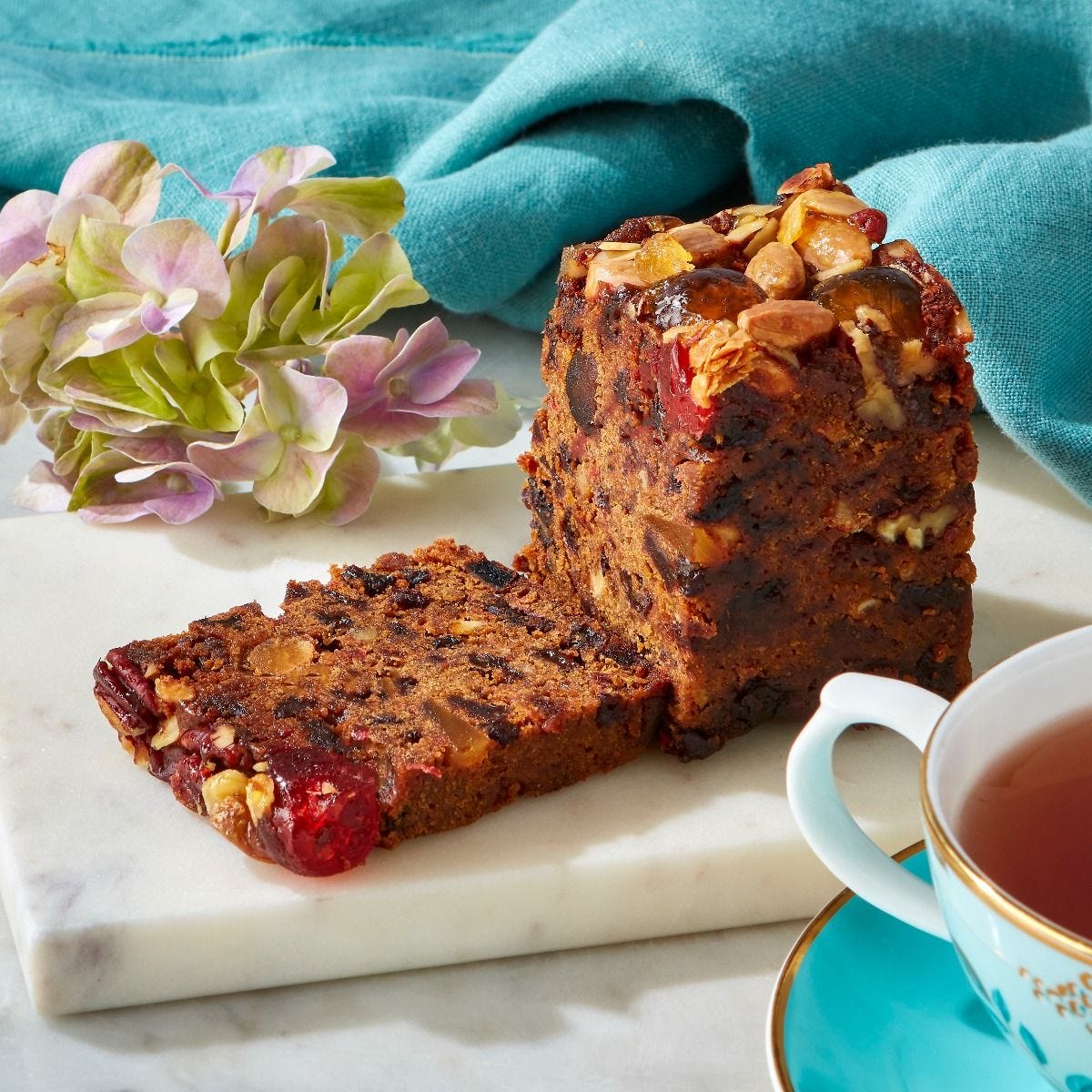 Pecan cherry cognac fruit cake 225g, imported from the UK