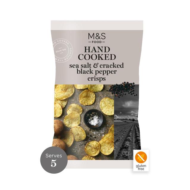 M&S Sea Salt & Cracked Black Pepper Crisps   150g