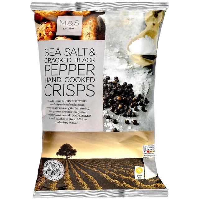 M&S Sea Salt & Cracked Black Pepper Crisps   150g GOODS M&S   