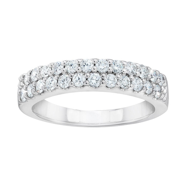 Round brilliant cut diamond ring 0.70ctw 14ct white gold, imported from the UK