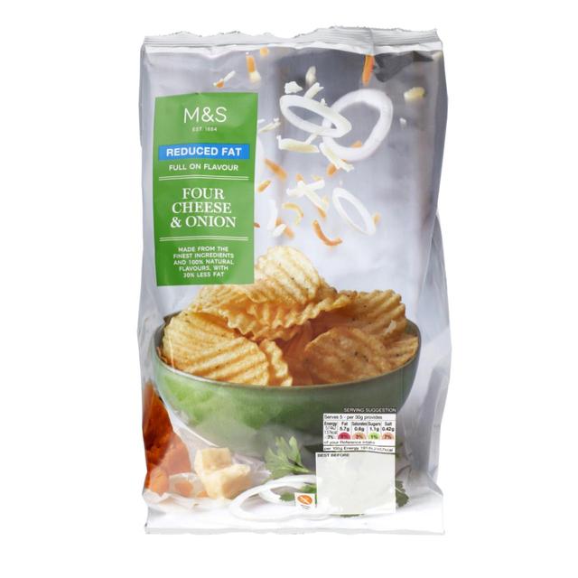 M&S Reduced Fat Four Cheese & Onion Crisps   150g GOODS M&S   