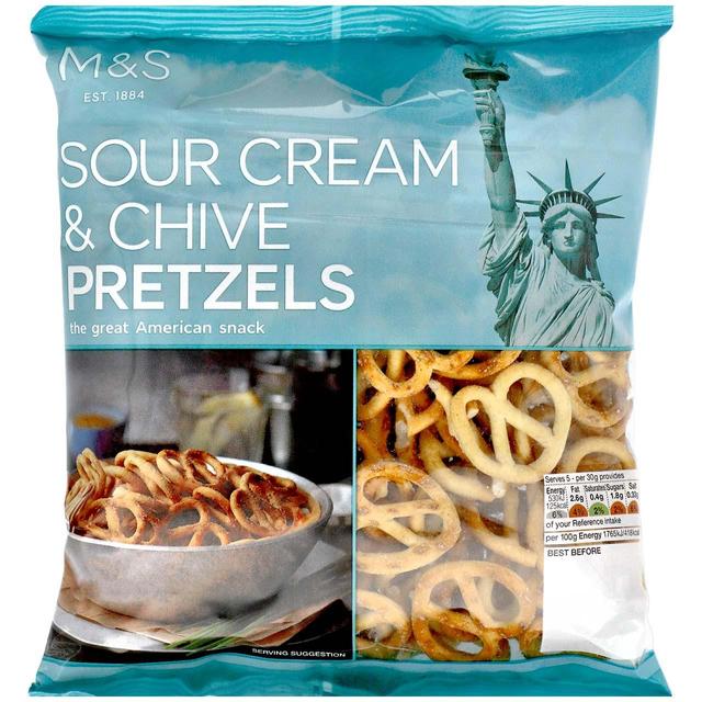 M&S Sour Cream & Chive Pretzels   150g GOODS M&S   