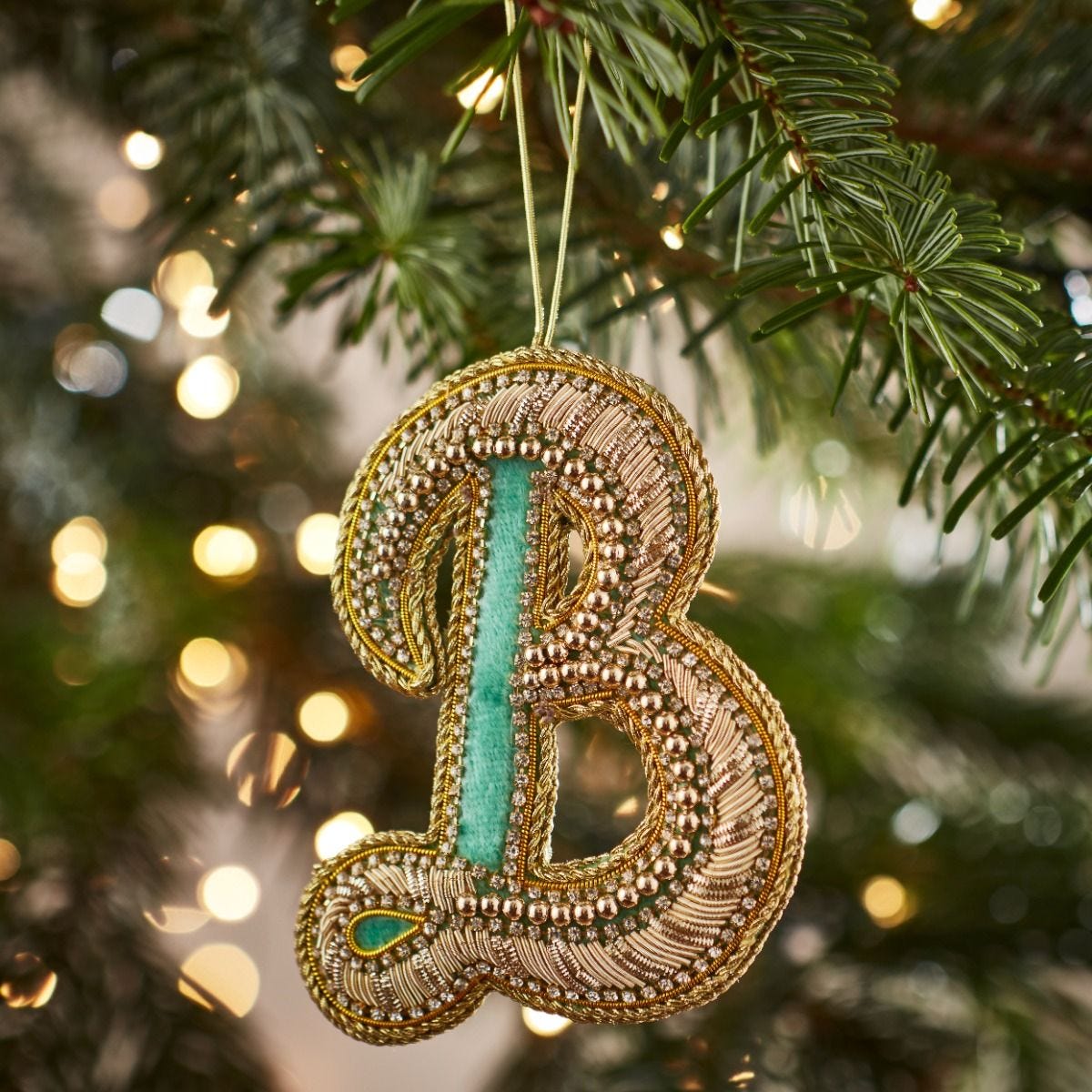 Fortnum's embroidered Christmas decoration letter B 8cm - British product