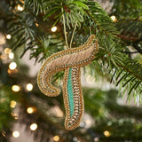 Fortnum's embroidered alphabet Christmas decoration letter T, imported from the UK