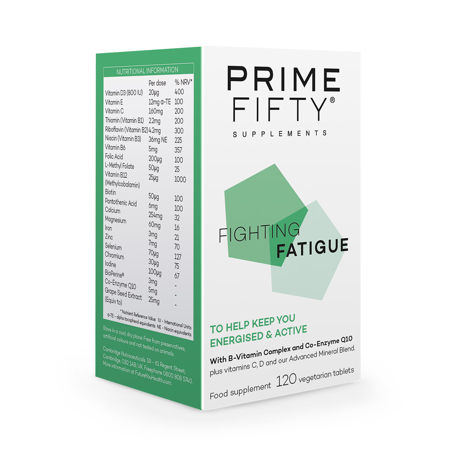 Fighting Fatigue multivitamin tablets 120 count, imported from the UK