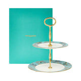 Fortnum's two-tier high tea cake stand in fine bone china - British product