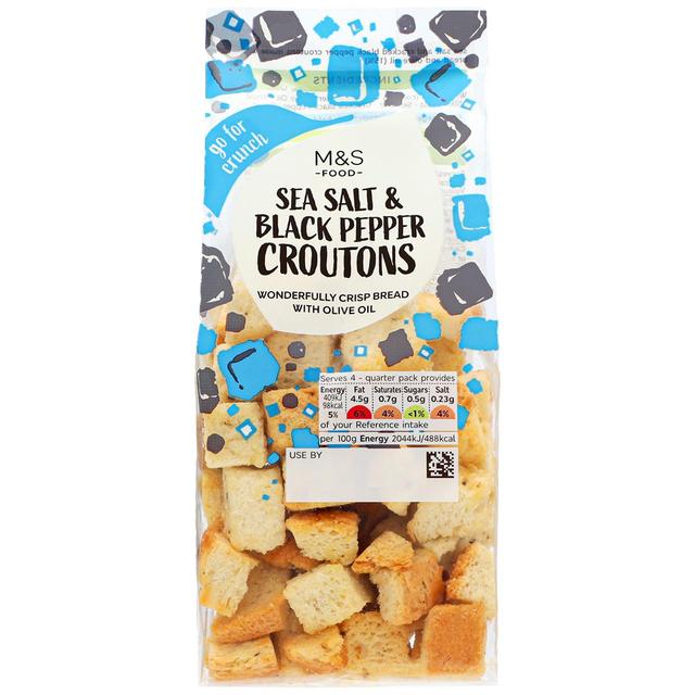 M&S Sea Salt & Black Pepper Croutons   80g