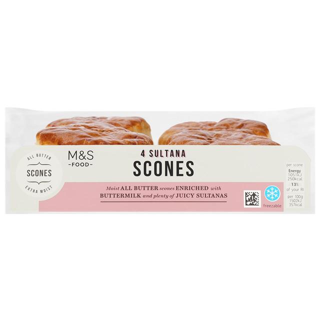 M&S All Butter Sultana Scones   4 per pack