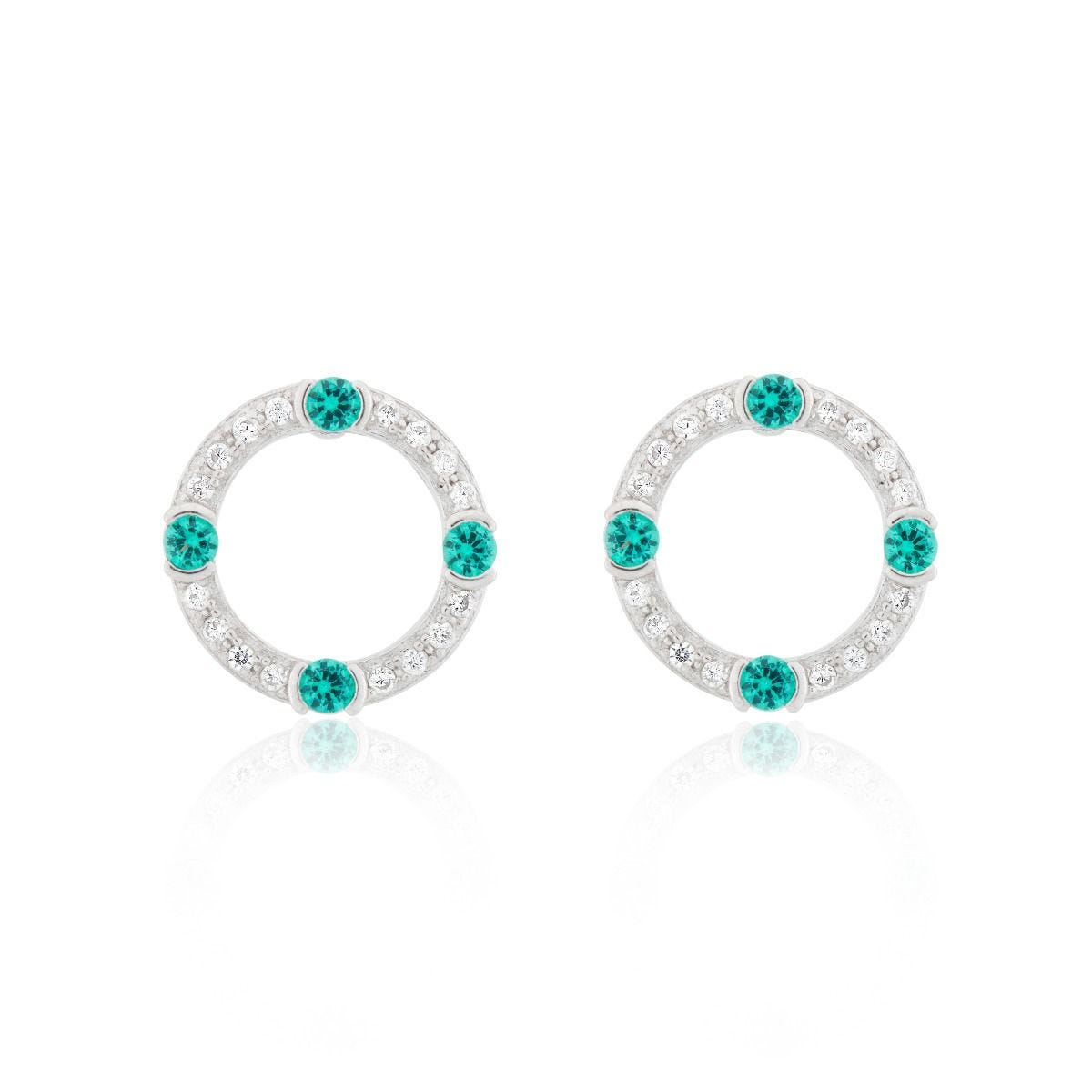 Laura Vann Luna pendant and earrings, rhodium plated sterling silver - British product