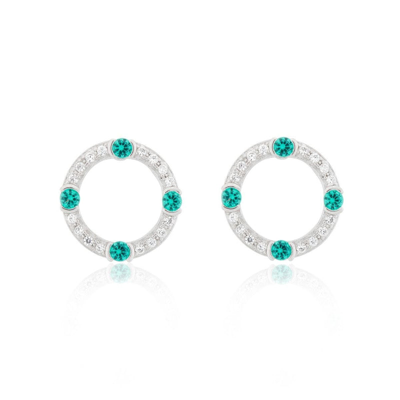 Laura Vann Luna pendant and earrings, rhodium plated sterling silver - British product