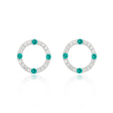 Laura Vann Luna pendant and earrings, rhodium plated sterling silver - British product