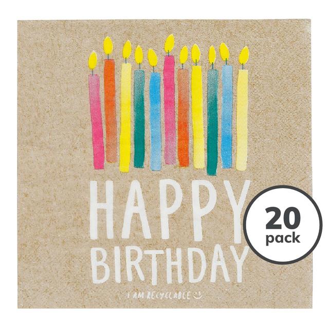 Recyclable Birthday Paper Napkins   20 per pack