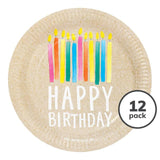 Happy Birthday Recyclable Paper Plates   12 per pack GOODS M&S   