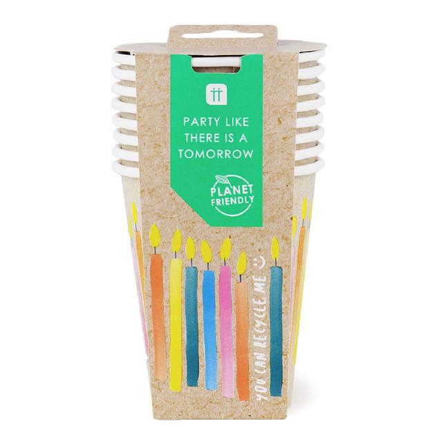 Candles Recyclable Paper Party Cups   8 per pack GOODS M&S   