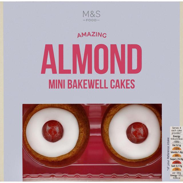 M&S Mini Almond Bakewell Cakes   4 per pack