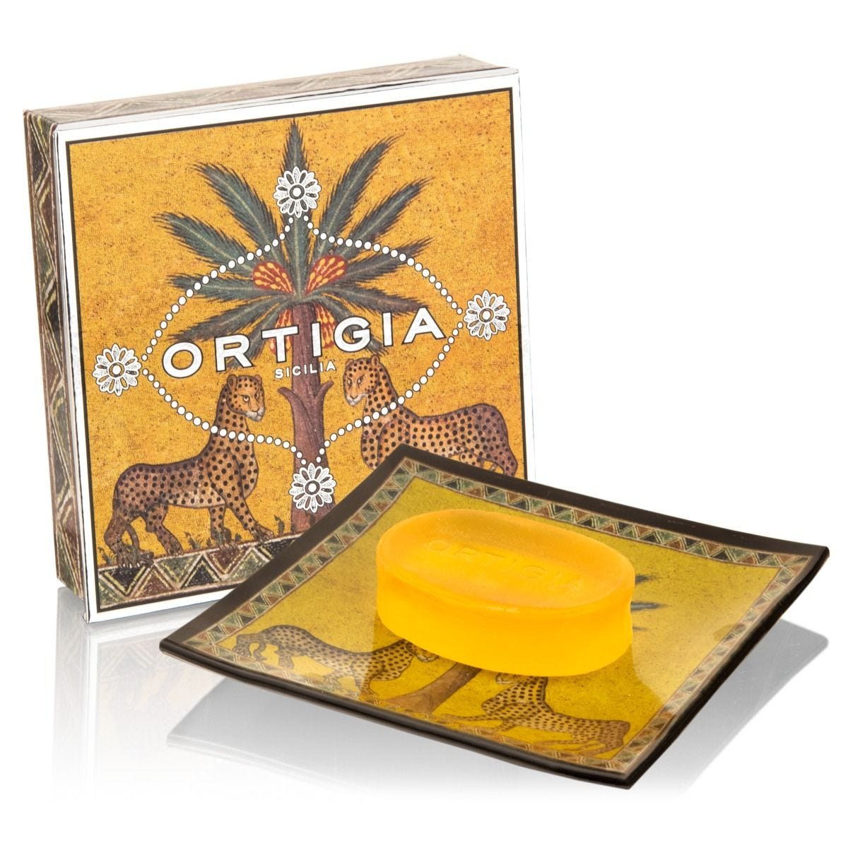 Ortigia Sicilia Zagara glass plate and soap set (British brand)