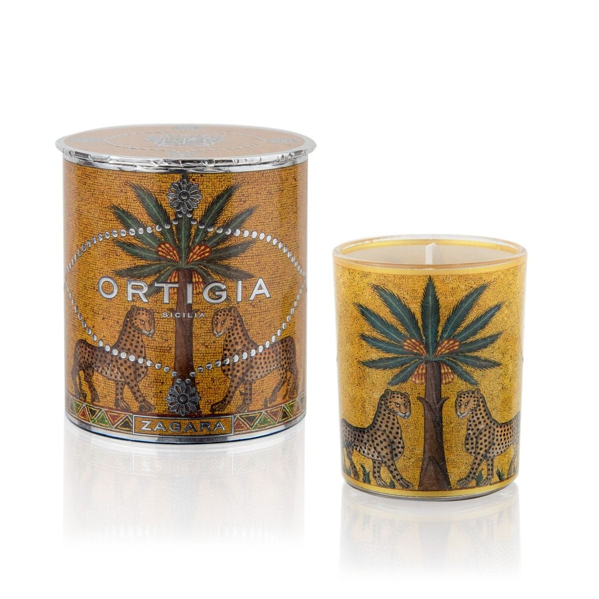 Ortigia Sicilia Zagara decorated candle 150g, UK version