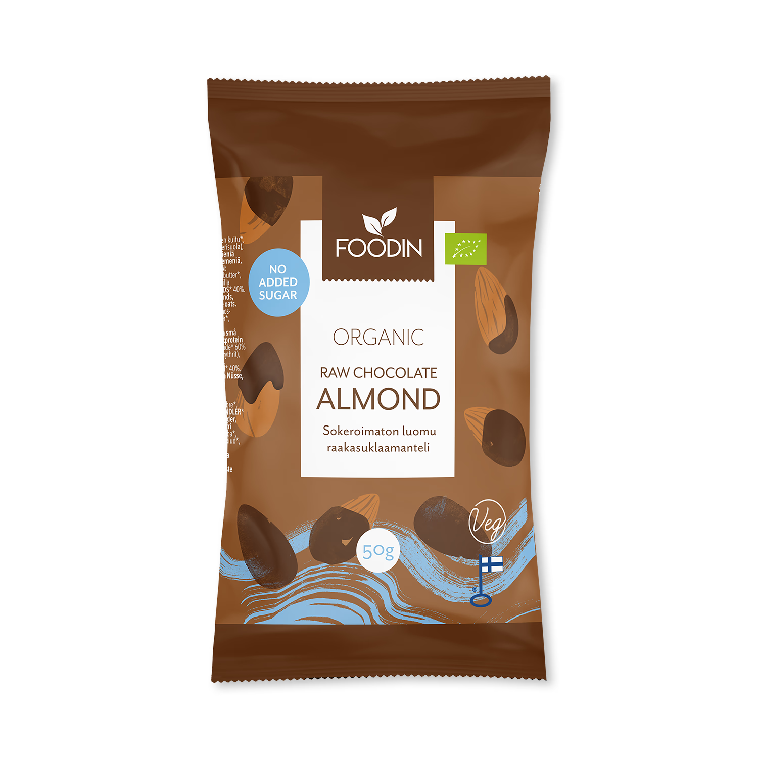 Organic raw chocolate with almonds 8x50g (British brand)