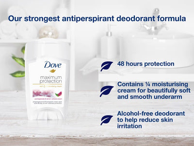 Stick crème anti-transpirant Dove Maximum Protection Grenade & Verveine citronnée 45ml