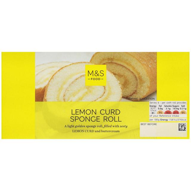 M&S Lemon Curd Sponge Roll   250g