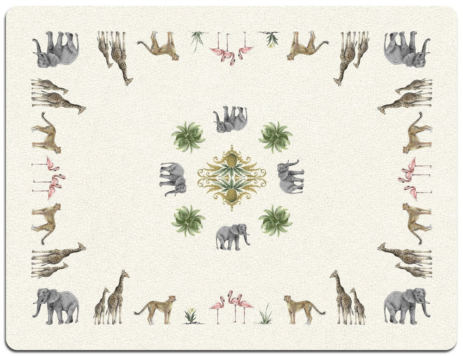 Club Matters Out of Africa serving mat with hand-sketched animals, UK version