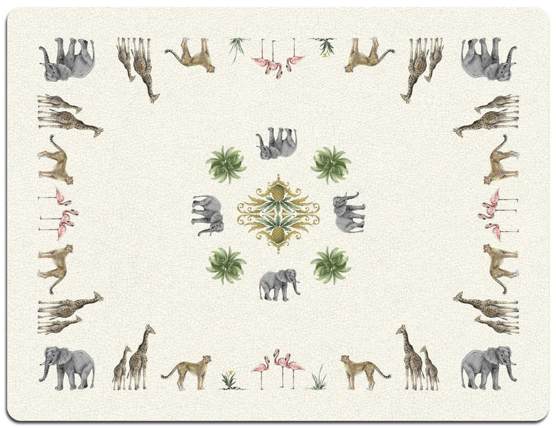 Club Matters Out of Africa serving mat with hand-sketched animals, UK version