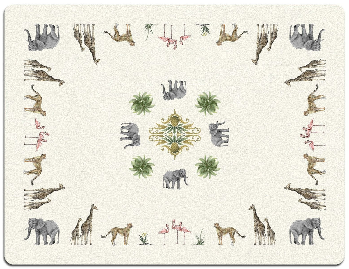 Club Matters Out of Africa serving mat with hand-sketched animals, UK version