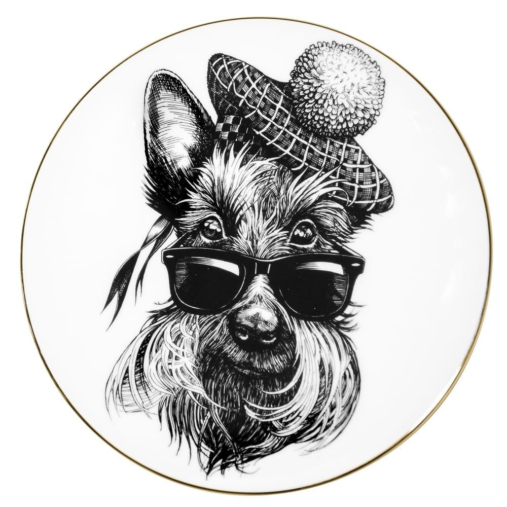 Rory Dobner Hamish Scottish Terrier bone china plate 21cm, UK version