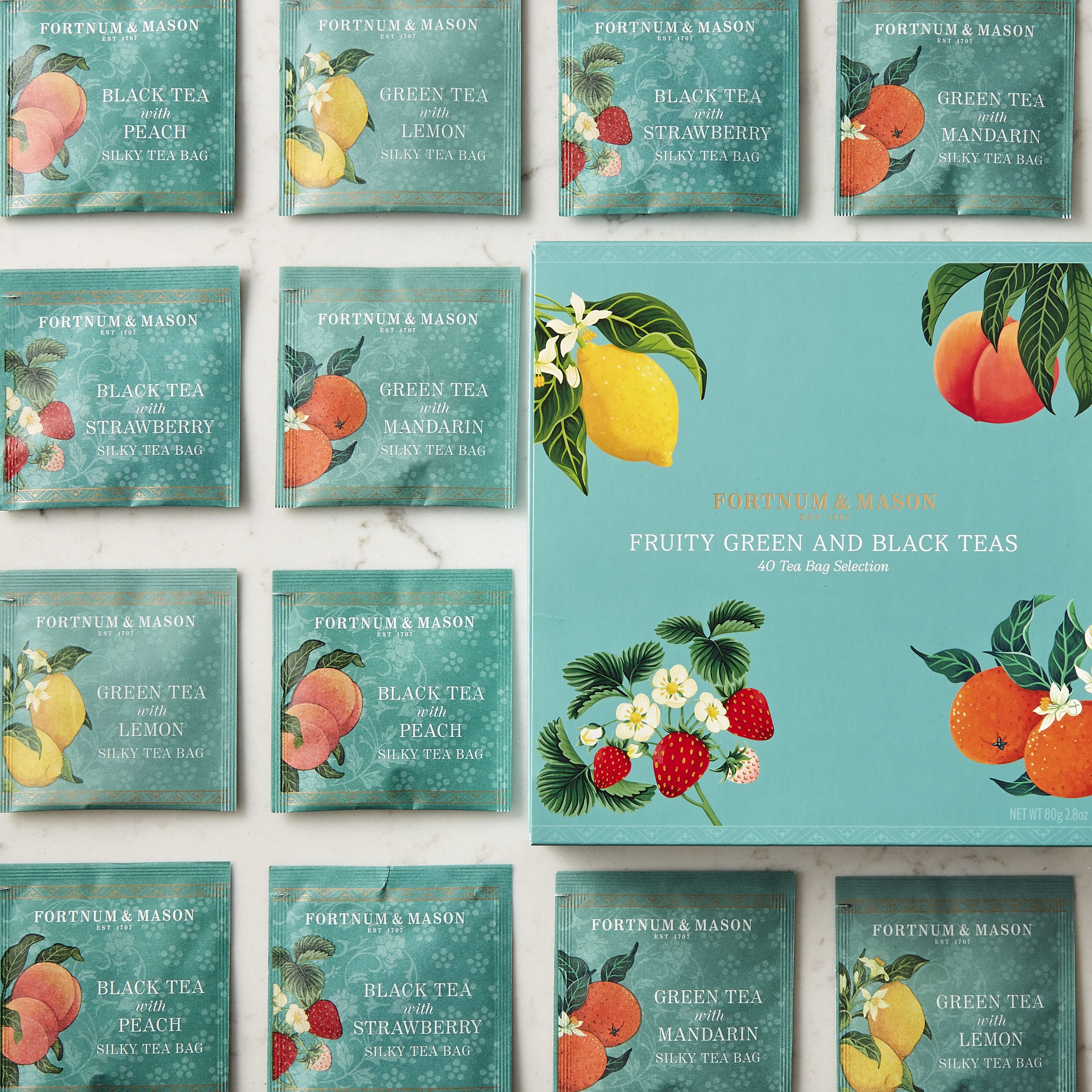 Fortnum's fruit scented tea selection 40 tea bags 80g (British brand)