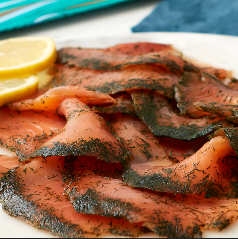 Gravadlax salmon 200g, hand-cured with dill and beetroot - British product