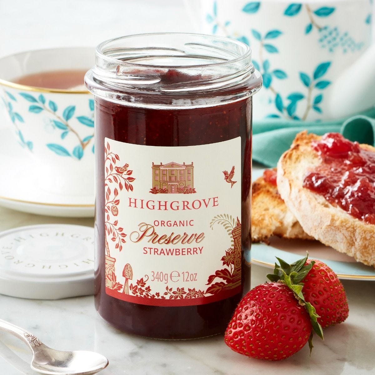 Highgrove organic strawberry preserve 340g, UK version