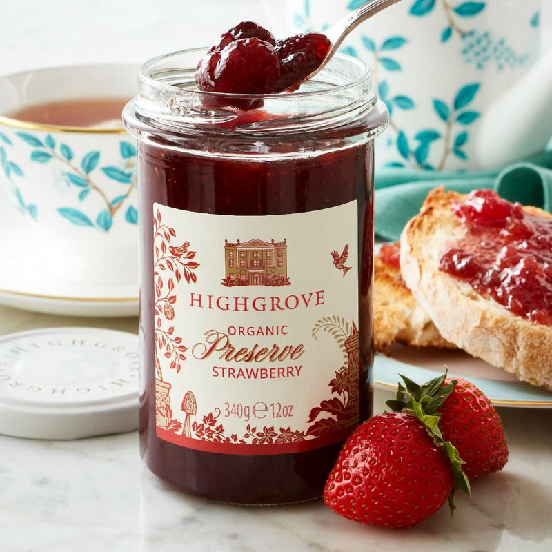 Highgrove organic strawberry preserve 340g, UK version