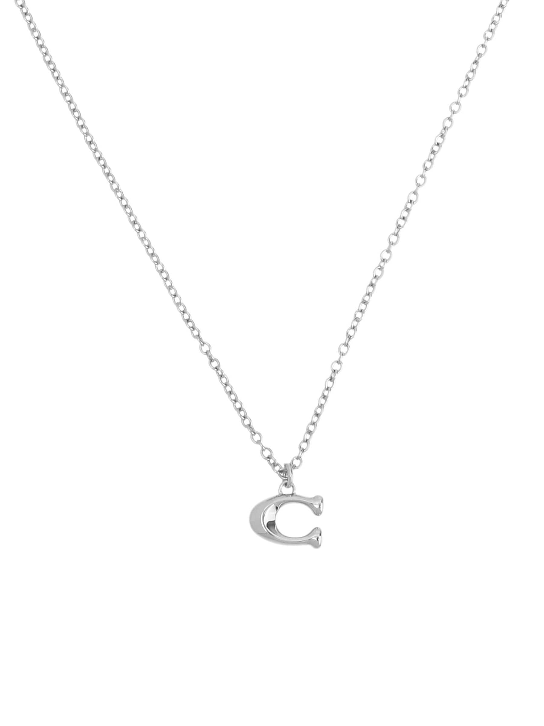 COACH silver tone C starter necklace, imported from the UK